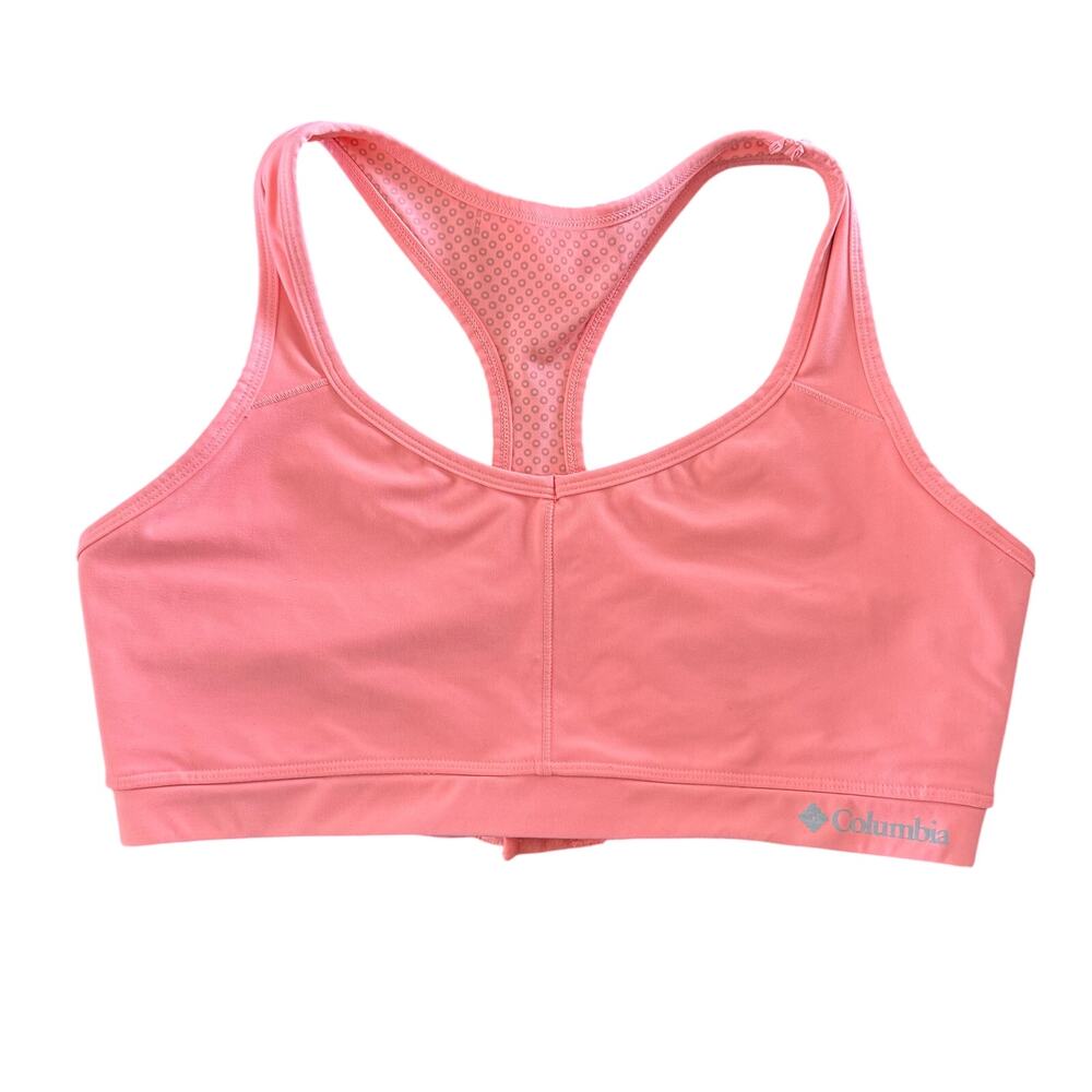 Columbia Coral Pink Racerback Sports Bra Athletic Top Large